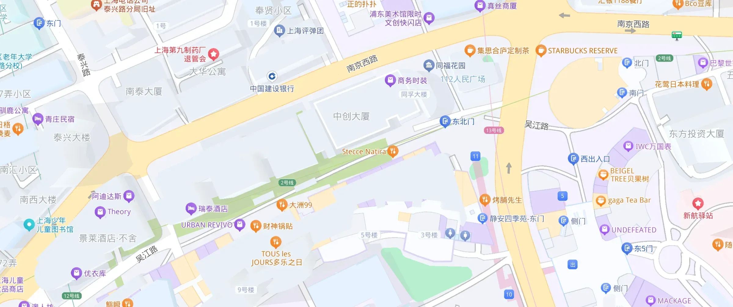公司位置地图：上海市静安区南京西路819号中创大厦